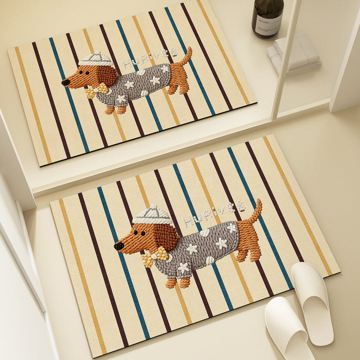 Verspielt geformte Badmatte in Hundeform