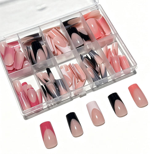 Gradient Französische Spitze Press-On Nagelset Karnz