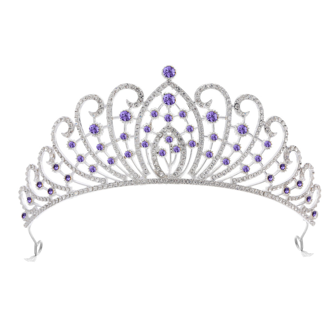 Damen Elegante Strass-Tiara mit floralen Details Karnz