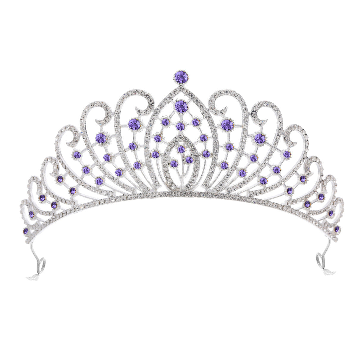 Damen Elegante Strass-Tiara mit floralen Details Karnz