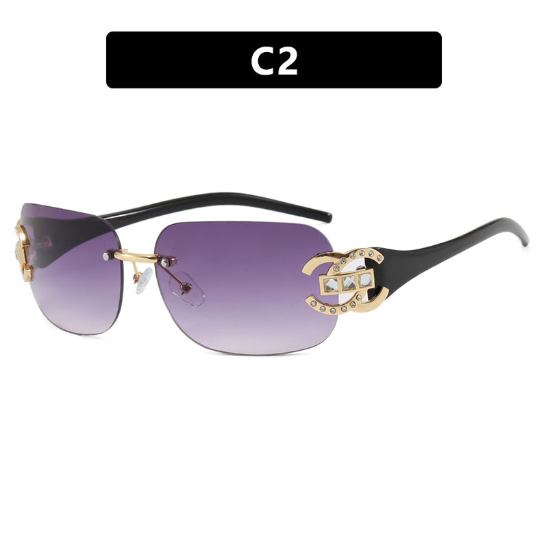 Damen modische Sonnenbrille mit luxuriösem Geometrie-Rahmen und schützendem UV-Filter Karnz
