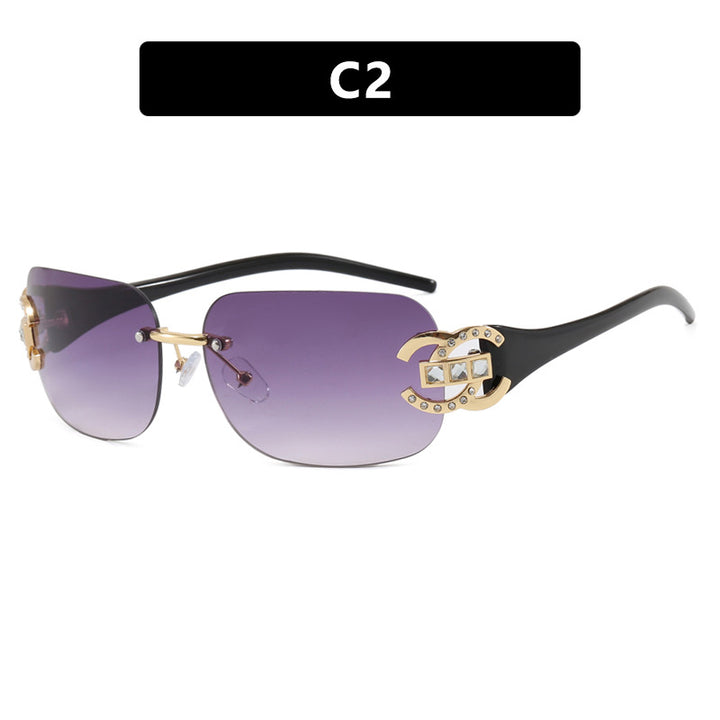 Damen modische Sonnenbrille mit luxuriösem Geometrie-Rahmen und schützendem UV-Filter Karnz