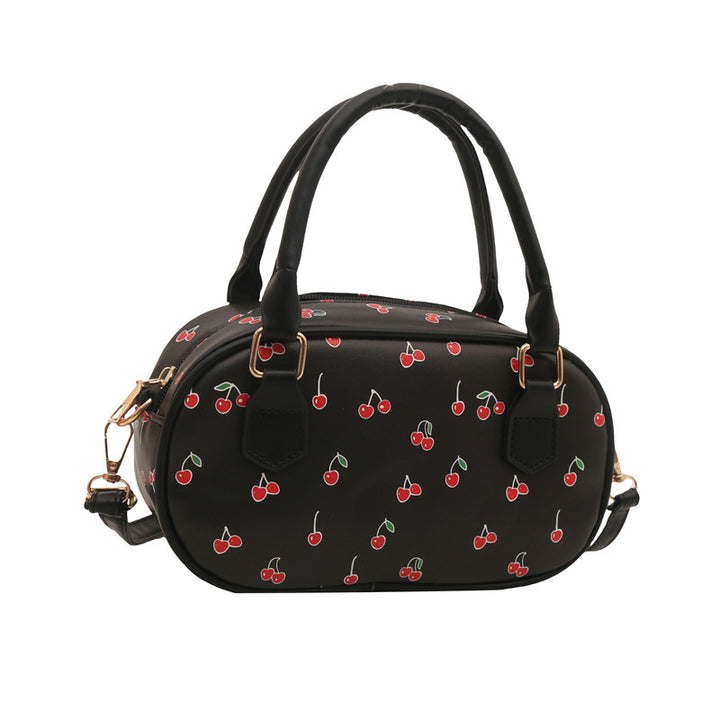 Verspielte Kirschmuster Mini-Handtasche Karnz