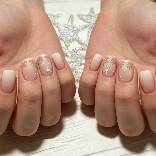 Elegante Frosted Winter Nagelkunst Verbesserungen Karnz
