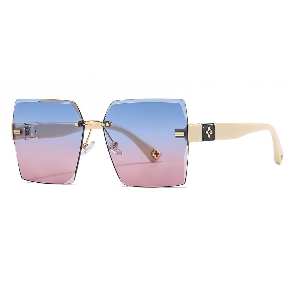 Damen Designer-Sonnenbrille mit auffälligem geometrischen Rahmen Karnz