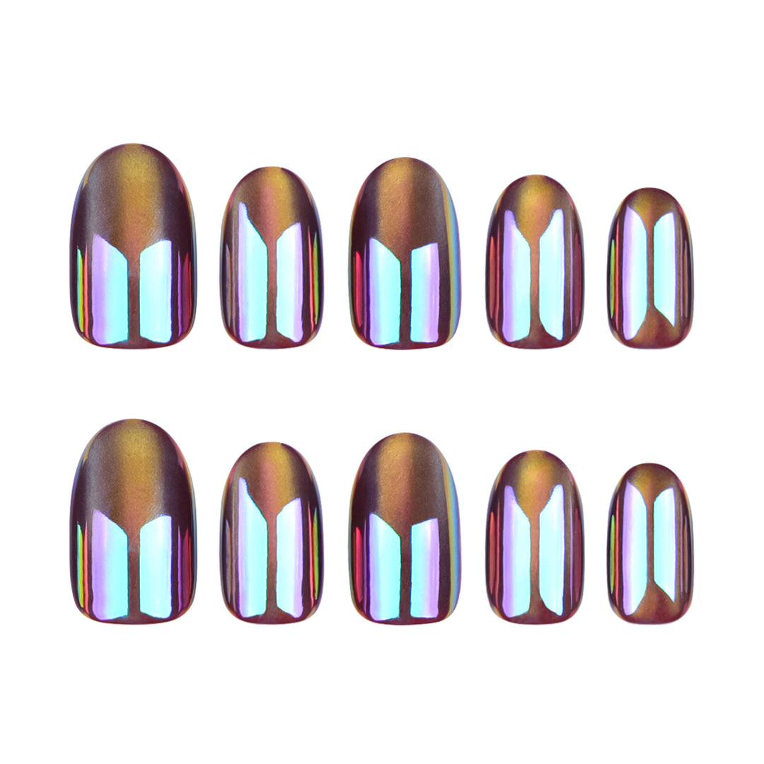 Glänzende Nagelkunst mit holografischem Effekt Karnz