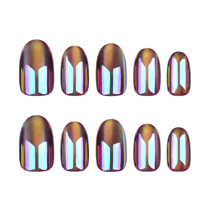 Glänzende Nagelkunst mit holografischem Effekt Karnz