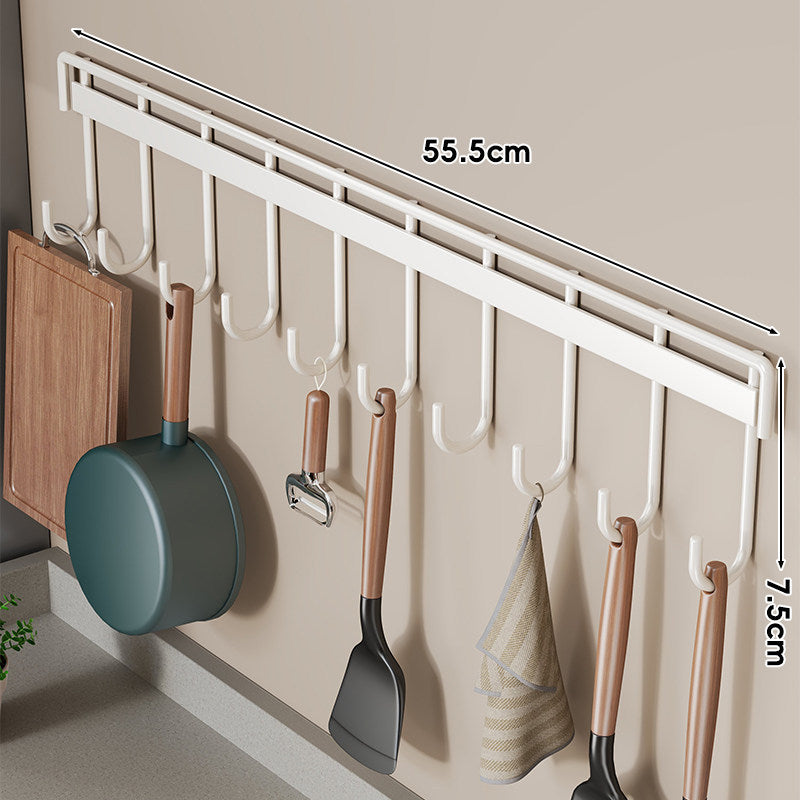 Wandmontierte Mehrfachhaken Küchenutensilien und Pfannenhalter Rack