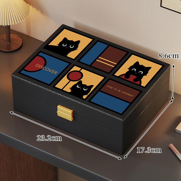 Dekorativer katzenmotiv Schmuck-Organizer Box