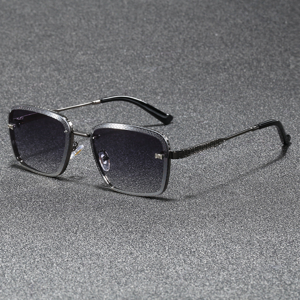 Damen Modische quadratische Sonnenbrille mit luxuriösen Details Karnz