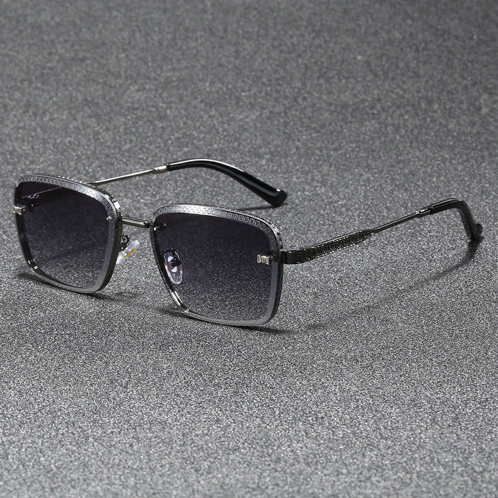 Damen Modische quadratische Sonnenbrille mit luxuriösen Details Karnz