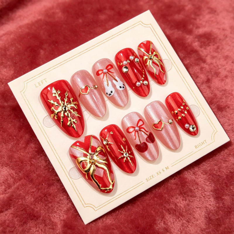 Festlich Elegantes Press-On Nagelkunst Set