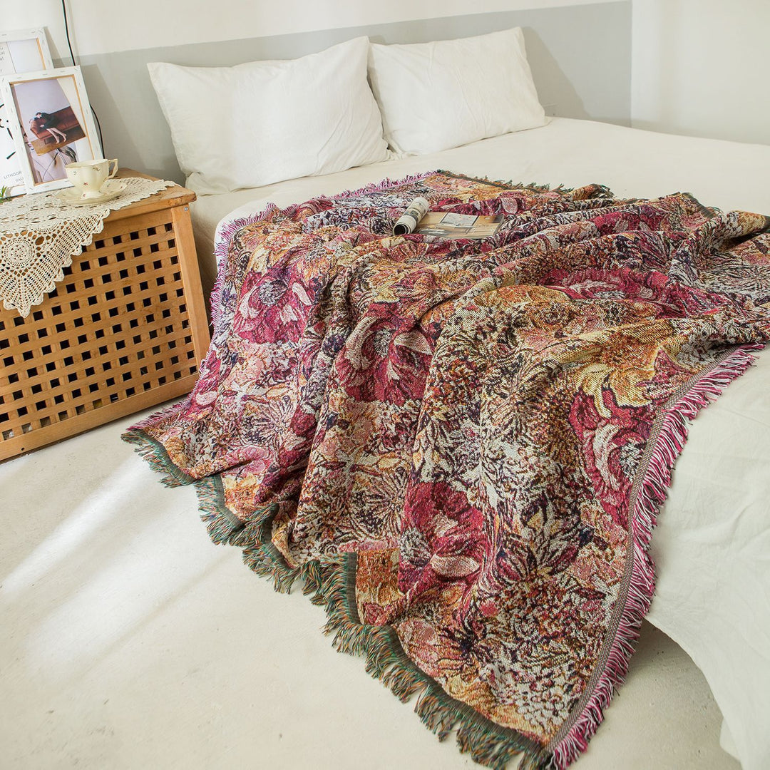 Florale Woven Werfen Decke
