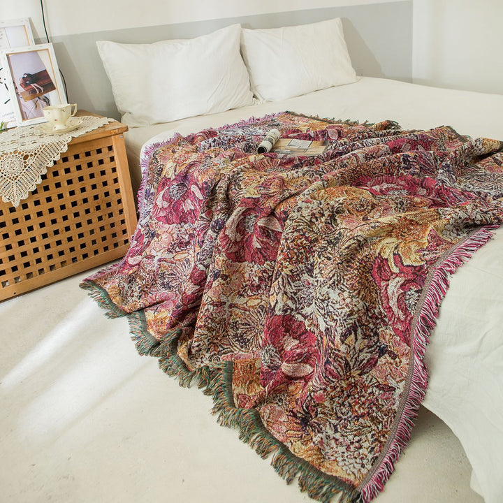 Florale Woven Werfen Decke