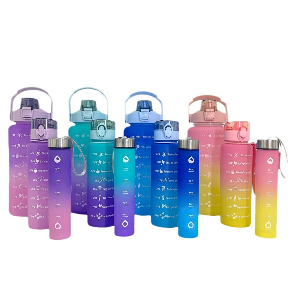 Damen Motivierende Trinkflasche mit Zeitmarkierungen Karnz