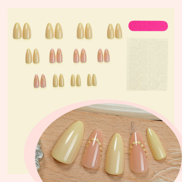 Elegantes natürliches Finish Press-On-Nagelset Karnz