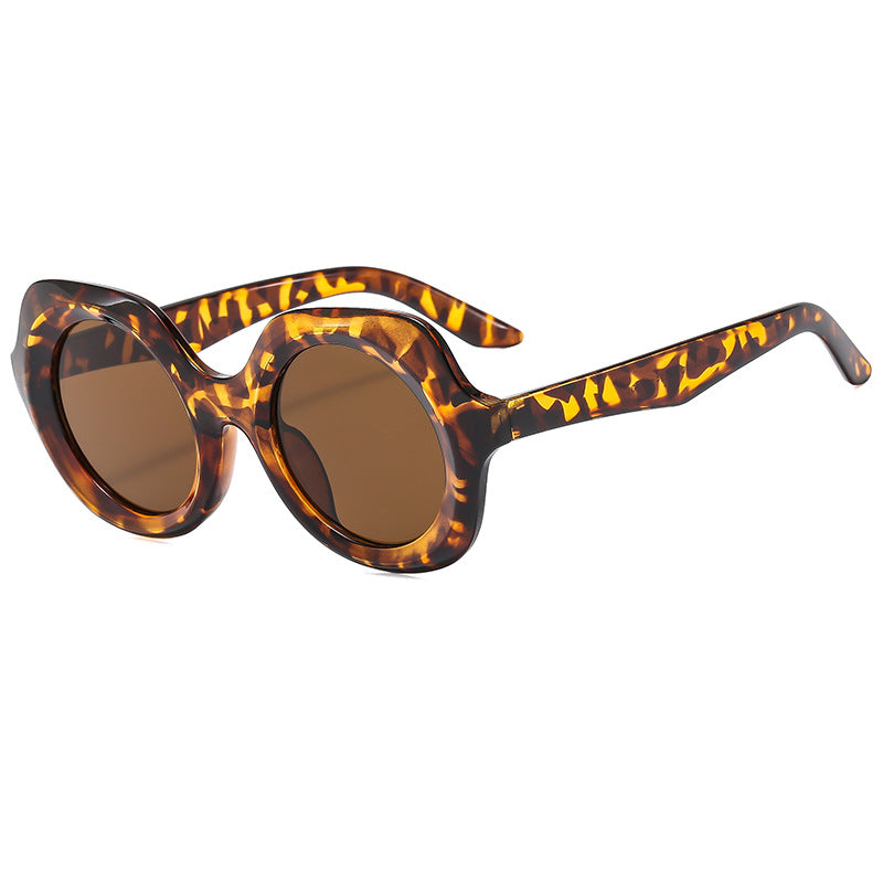 Damen Designer-Sonnenbrille mit extravagantem Schildpatt-Rahmen Karnz