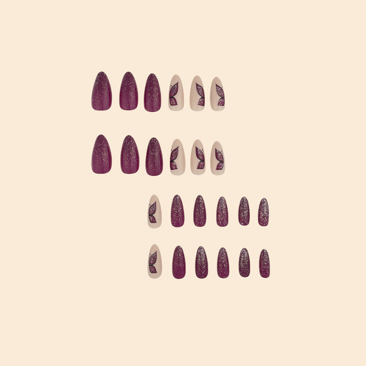 Schmetterlings-inspirierte Glitzer-Nagelverlängerungen Karnz