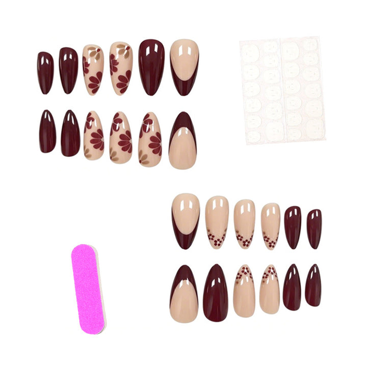 Elegantes florales Acryl-Naildesign Karnz