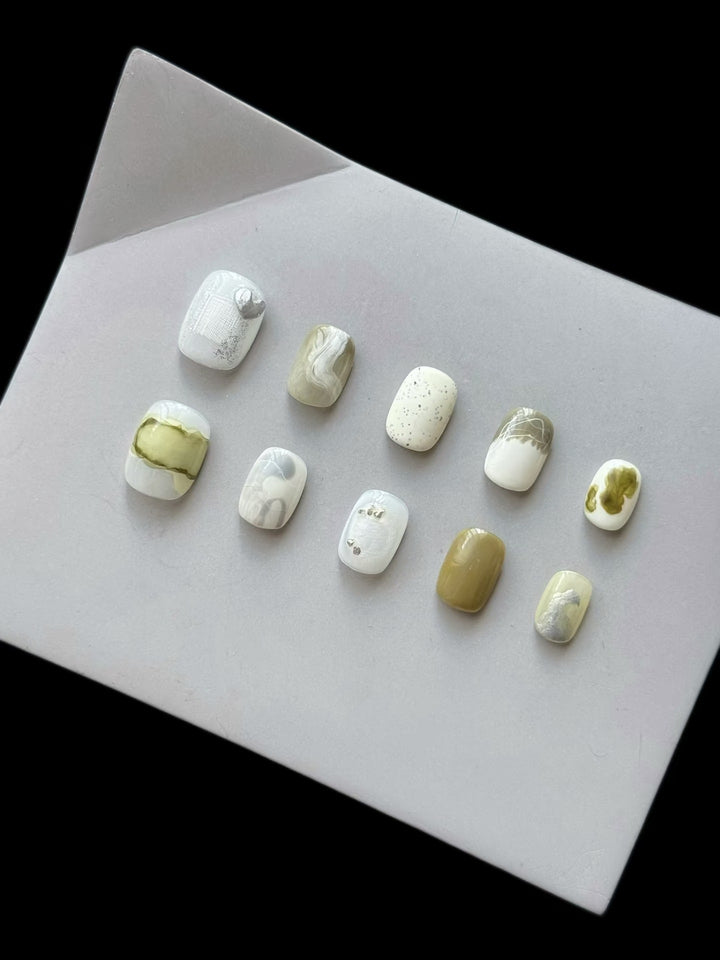 Künstlerisches Marmor Design Press-On Nagelset
