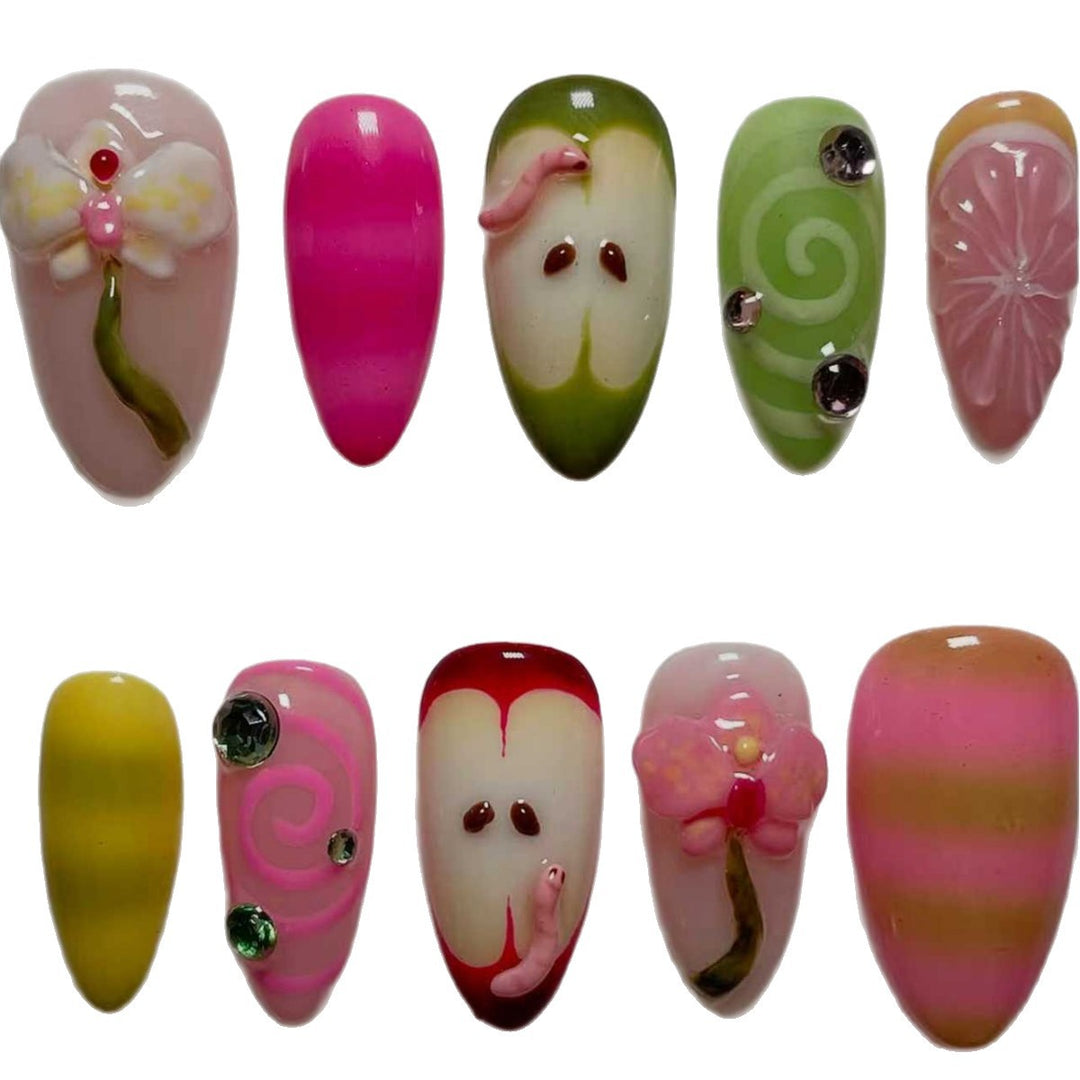 Dekorative 3D Blumen Aufkleben Nagelverlängerungen Karnz
