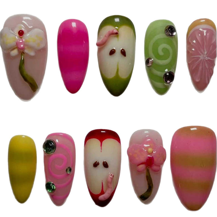 Dekorative 3D Blumen Aufkleben Nagelverlängerungen Karnz