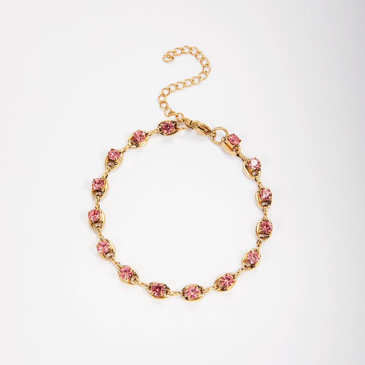Eleganter Edelstein Akzent Link Armband Karnz