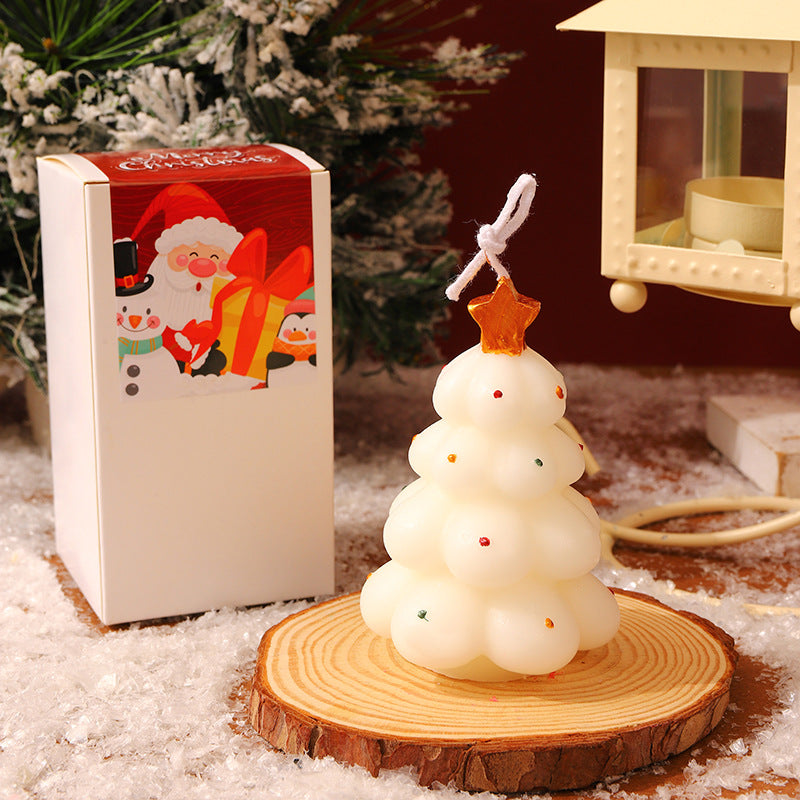 Weihnachtsbaumförmige hängende dekorative Sojawachskerze mit Sternenaufsatz