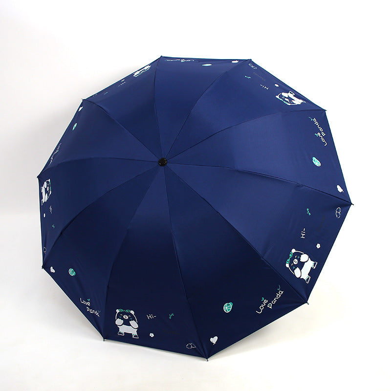 Damen Faltbarer Regenschirm mit niedlichem Panda-Motiv Karnz