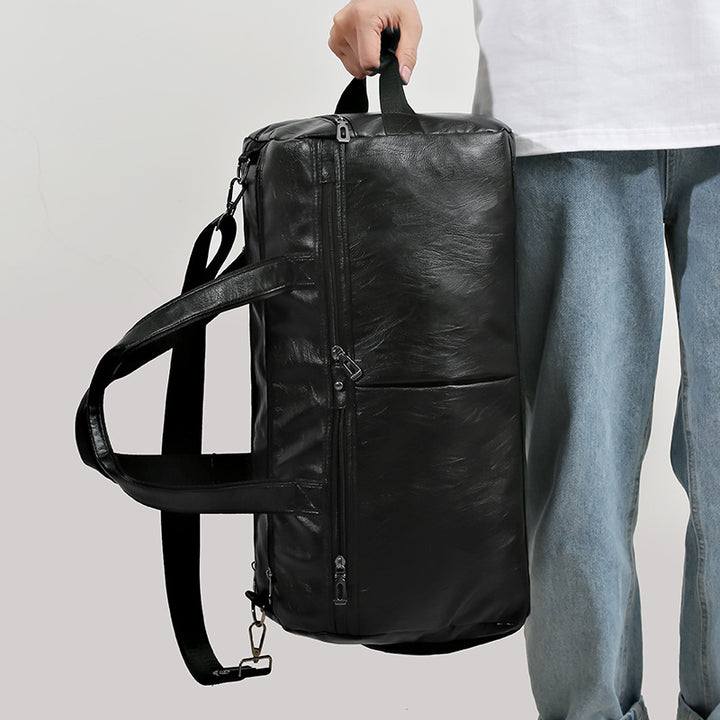 Premium Faux-Leder Übernachtung Duffel Tasche Karnz