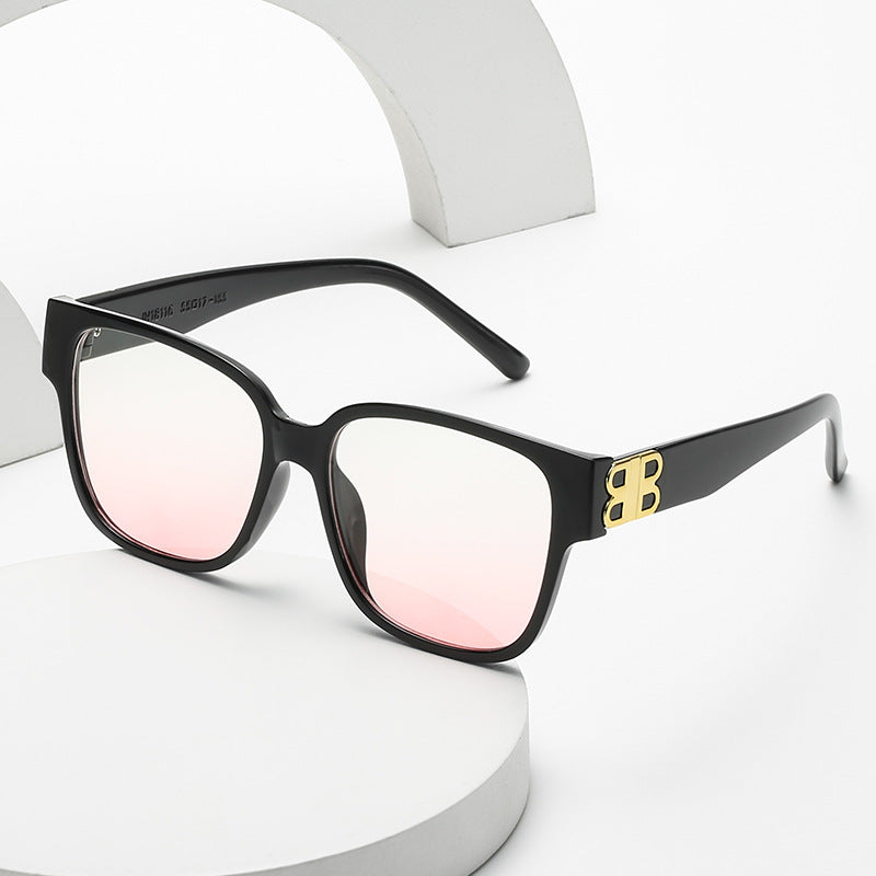 Damen modische quadratische Sonnenbrille mit elegantem Logo Karnz