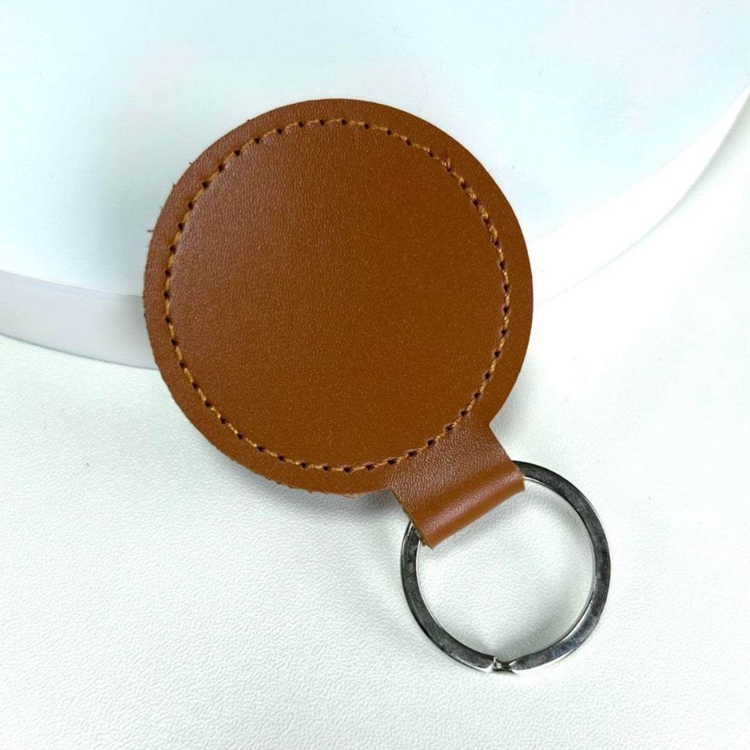 Premium Leder Runder Schlüsselanhänger Karnz