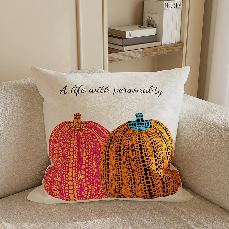 Square Decorative Cushion Cover with Whimsical Sea Urchin Dot Illustration