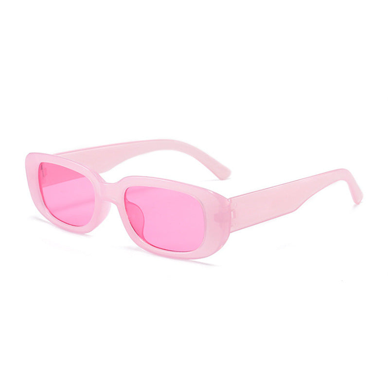 Damen Modische rechteckige Sonnenbrille mit verstellbaren Nasenstege Karnz