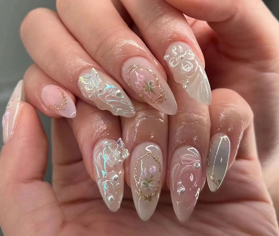 Künstlerische lange mandelförmige Nagelkunst-Verstärkungen Karnz