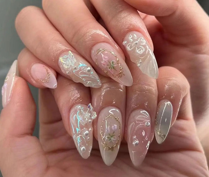 Künstlerische lange mandelförmige Nagelkunst-Verstärkungen Karnz