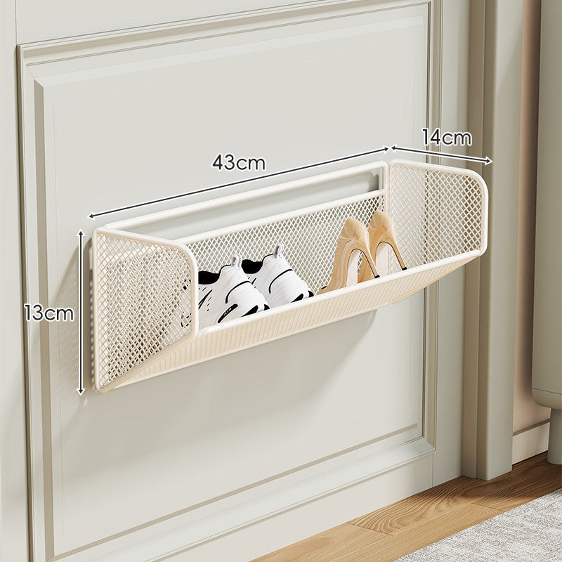 Wandmontierter Klapp-Slim-Mesh-Schuhorganizer-Regal für schmale Eingänge