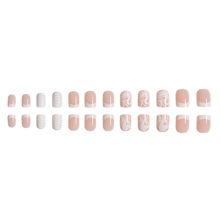 Künstlerische Acrylnagelverlängerungen mit Marmor Design Karnz