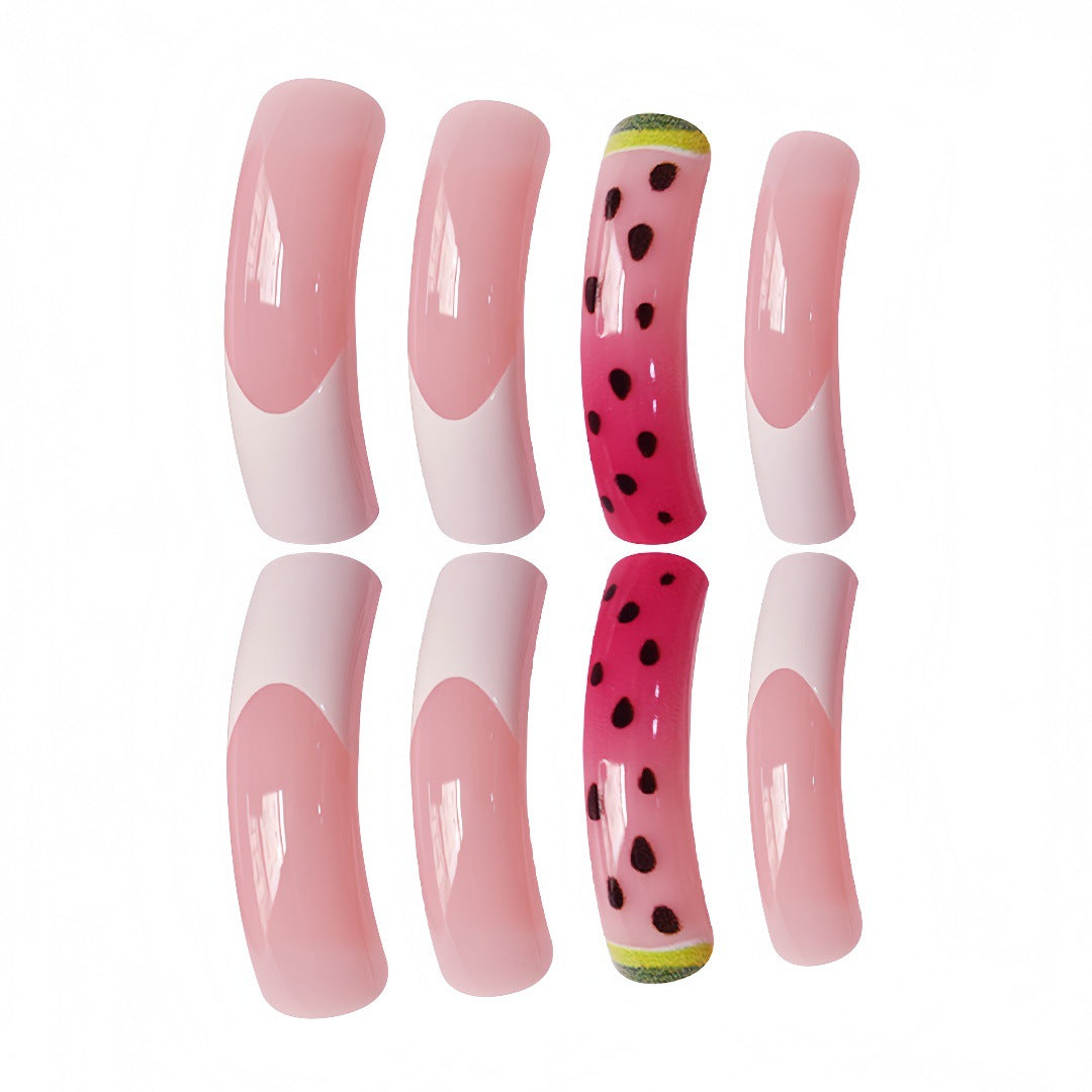 Wassermelonen-inspirierte Press-On-Nagel-Set Karnz