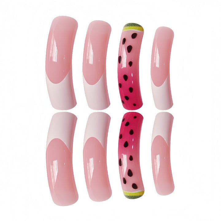 Wassermelonen-inspirierte Press-On-Nagel-Set Karnz