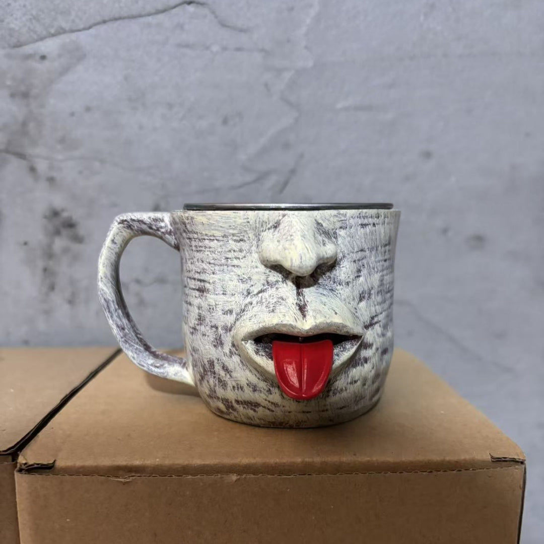 Lustige Kaffeetasse im Gesichtsdesign Karnz