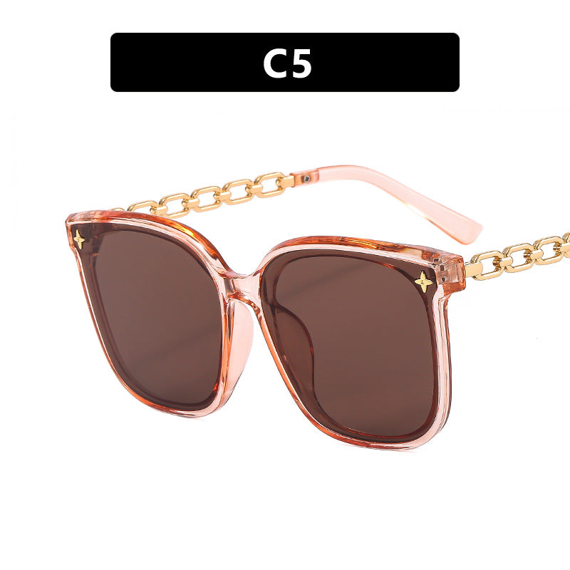 Damen oversized Sonnenbrille mit modischem Kettendetail Karnz