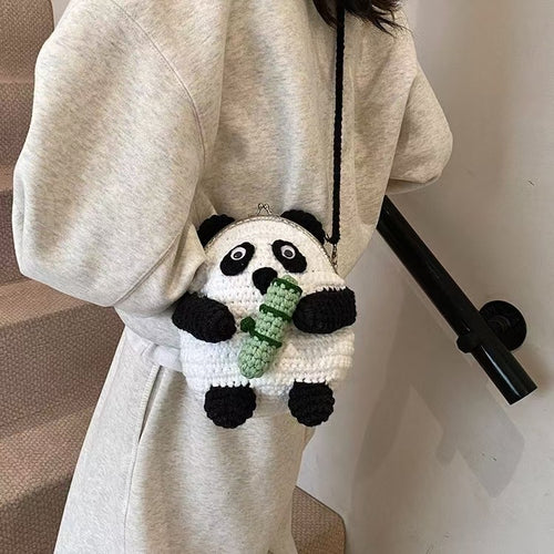 Süßes gehäkeltes Panda-Thema Umhängetasche