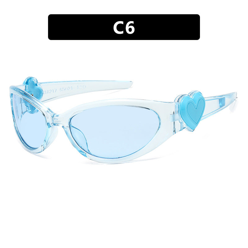 Damen modische Sonnenbrille mit herzförmigem Detail Karnz