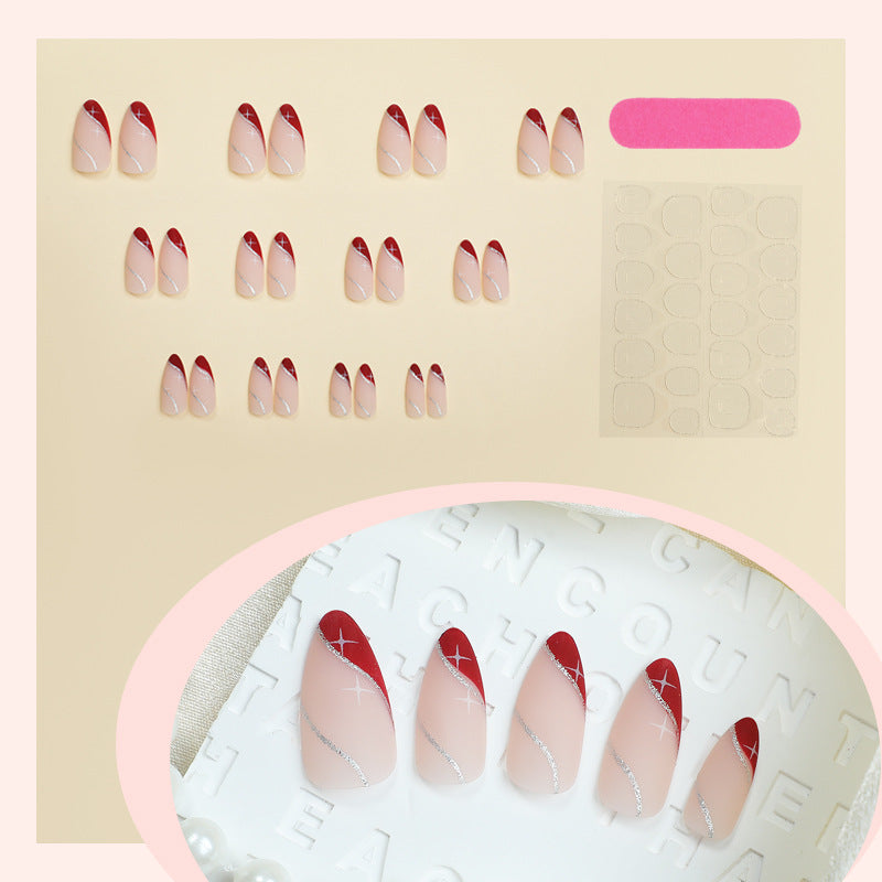 Künstlerisches Gradient Press-On Nagelset Karnz