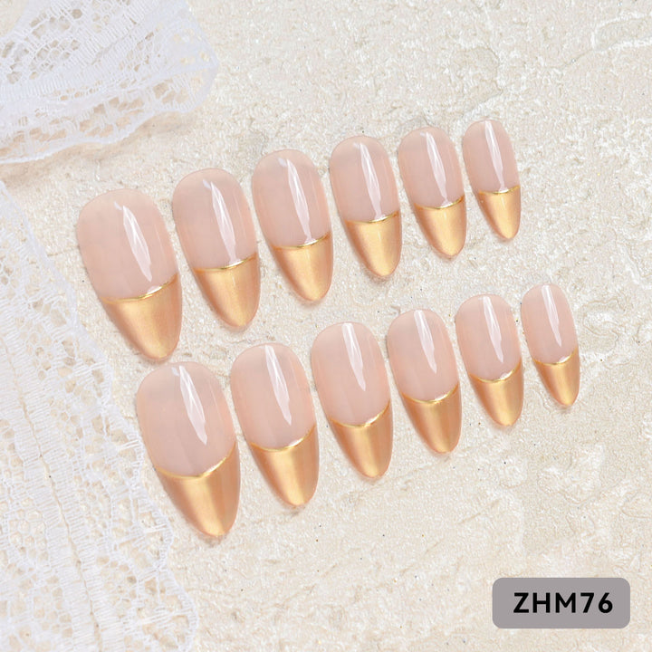 Künstlerisches Press-On-Nagelset mit Kirschblütenmuster Karnz