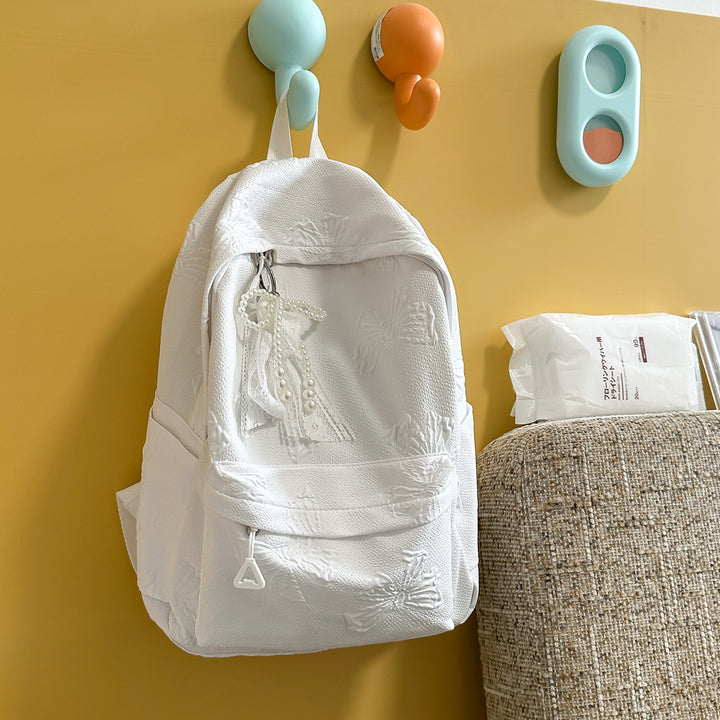Elegante Texturierte Rucksack mit Dekorativem Charme