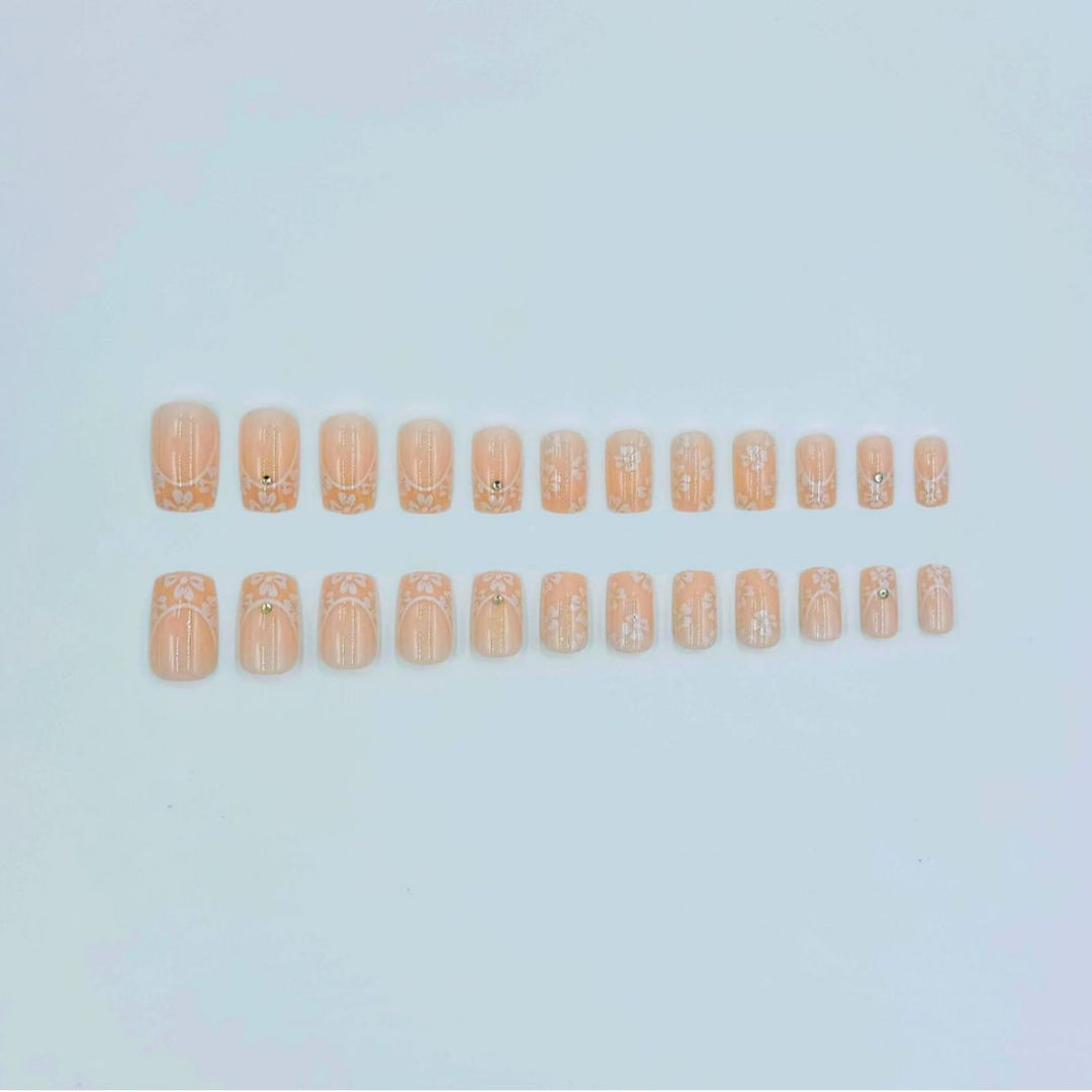 Floral French Tip Acryl-Nagelkunst-Kit