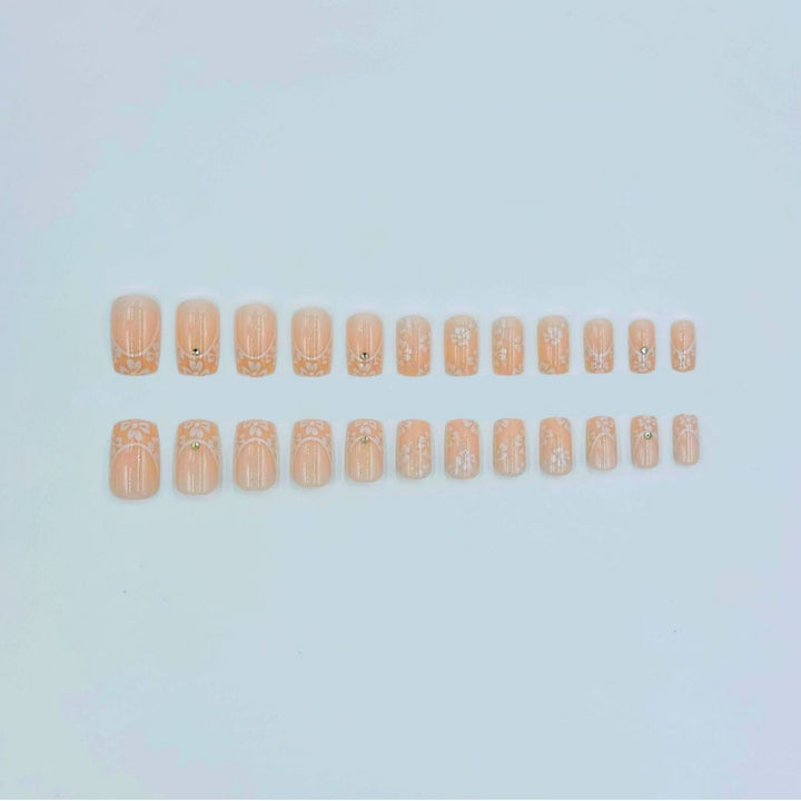Floral French Tip Acryl-Nagelkunst-Kit