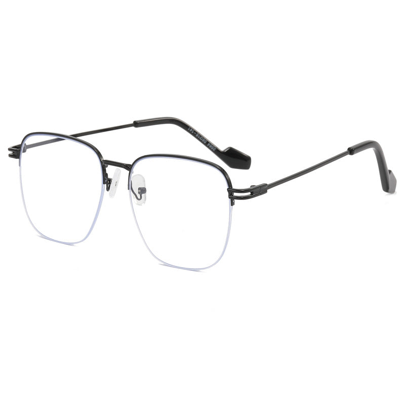 Damen Designer-Brille mit quadratischem Rahmen und glänzender Metallstruktur Karnz